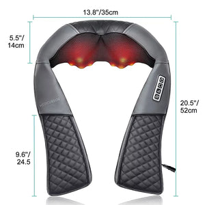 Electric Neck and Back Massager Neck and Shoulder Kneading Massage Pillow Neck Cervical Back Massage Shawl